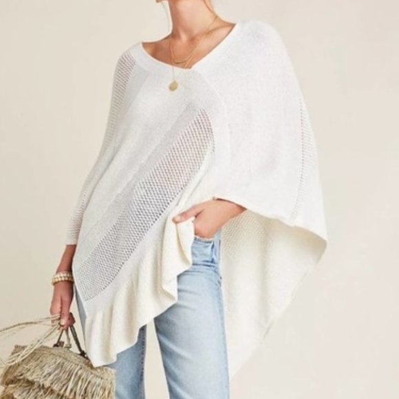 Anthropologie Jackets & Blazers - ANTHROPOLOGIE Padma Knit Poncho Ivory M/L